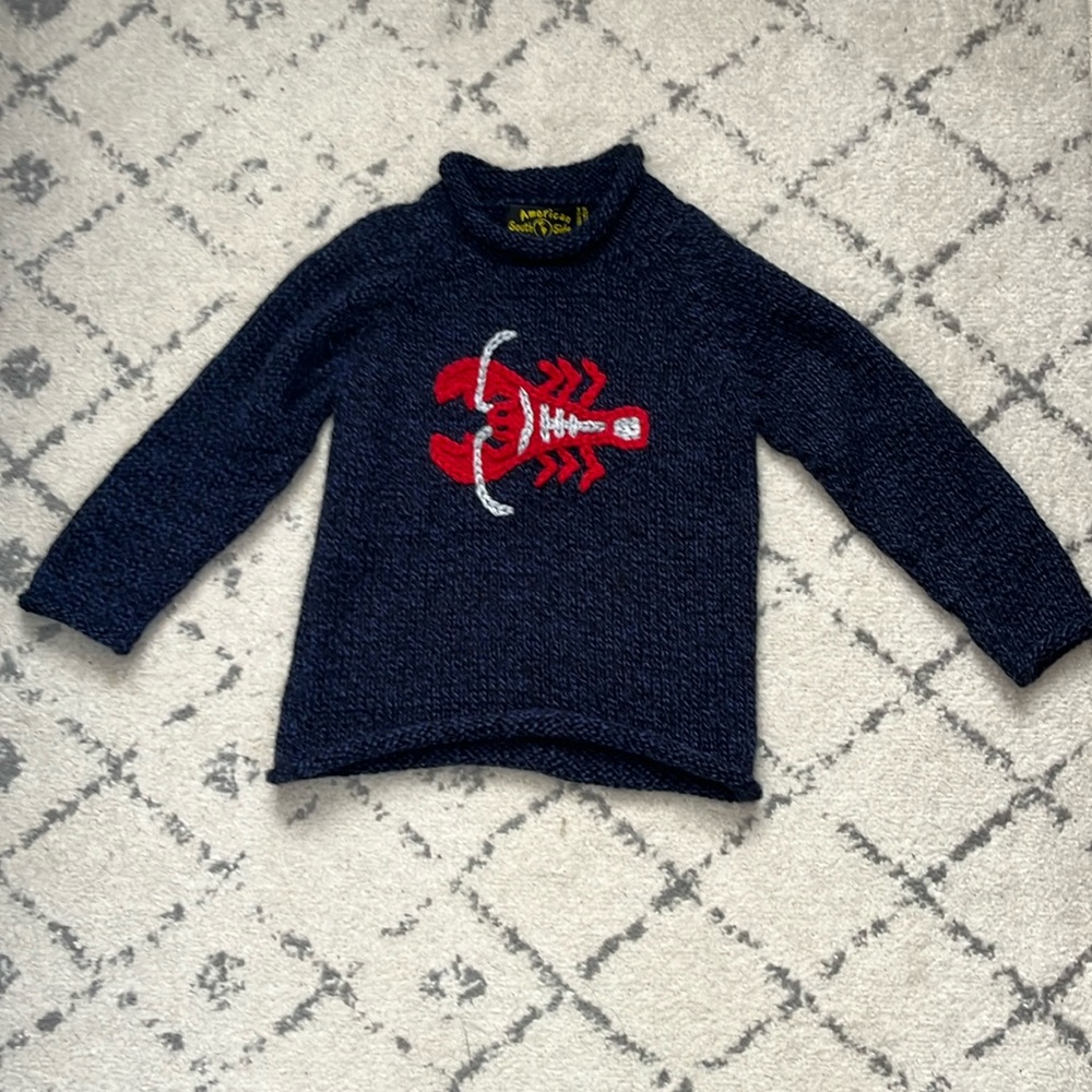 South American Side Alpaca Wool: Lobster Sweater